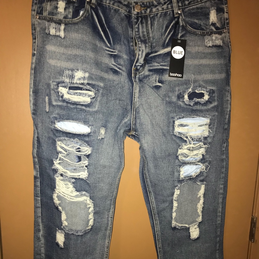 Distressed Denim Mom Jeans